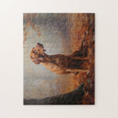 Vizsla in herfstbladeren val inspireert legpuzzel (Verticaal)