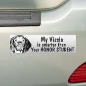 Vizsla is slimmer dan eerling student - grappig bumpersticker (Op auto)