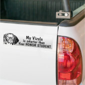 Vizsla is slimmer dan eerling student - grappig bumpersticker (Op Truck)