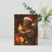 Vizsla 'Kaasbelasting' Kerstkaart Briefkaart (Staand voorkant)