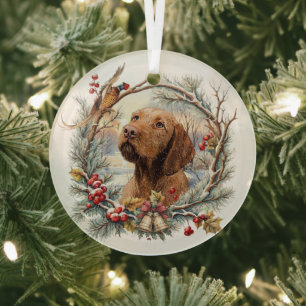 Vizsla Kerst Glas Ornament