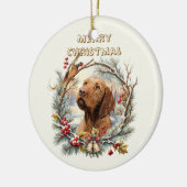 Vizsla Kerst Keramisch Ornament (Links)