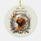Vizsla Kerst Keramisch Ornament (Achterkant)