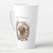 Vizsla Kerst  Latte Mok (Linkerhoek)