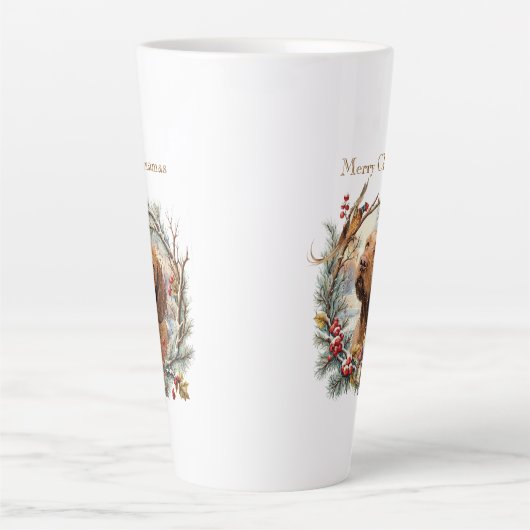 Vizsla Kerst Latte Mok (Voorkant)