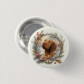 Vizsla Kerst  Ronde Button 3,2 Cm (Voorkant /achterkant)