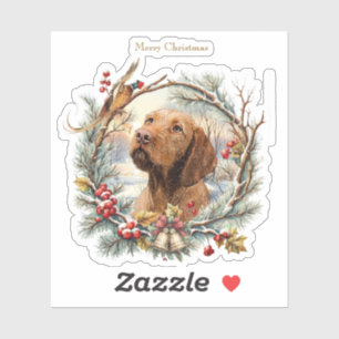 Vizsla Kerst  Sticker