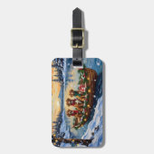 Vizsla Kerstboot Vakantie Bagagelabel (Voorkant verticaal)