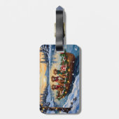 Vizsla Kerstboot Vakantie Bagagelabel (Achterkant verticaal)