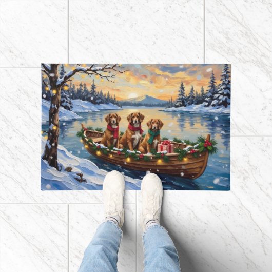 Vizsla Kerstboot Vakantie Deurmat (Binnen)