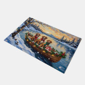 Vizsla Kerstboot Vakantie Deurmat (Schuin)