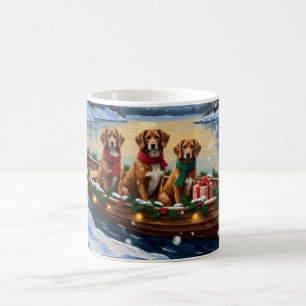 Vizsla Kerstboot Vakantie Koffiemok