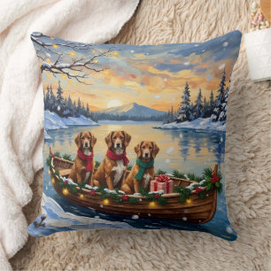 Vizsla Kerstboot Vakantie Kussen