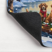 Vizsla Kerstboot Vakantie Muismat (Hoek)