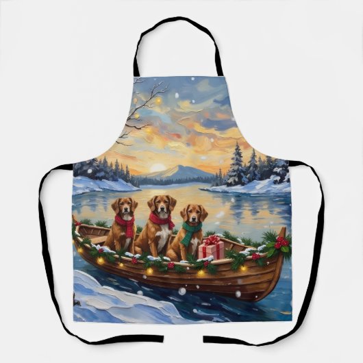 Vizsla Kerstboot Vakantie Schort (Voorkant)