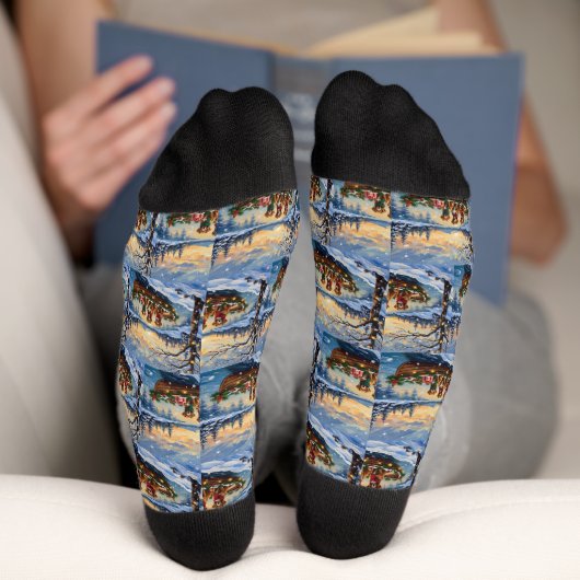 Vizsla Kerstboot Vakantie Sokken (Onderkant)
