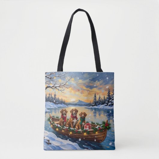 Vizsla Kerstboot Vakantie Tote Bag (Voorkant)