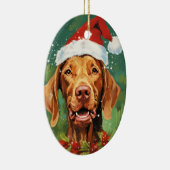 Vizsla Kerstborstel schilderen kunstwerk Keramisch Ornament (Rechts)