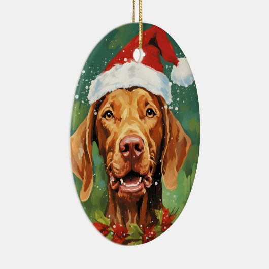 Vizsla Kerstborstel schilderen kunstwerk Keramisch Ornament (Rechts)