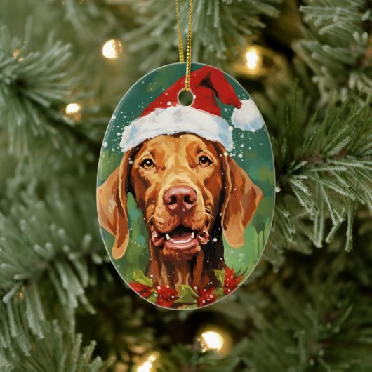Vizsla Kerstborstel schilderen kunstwerk Keramisch Ornament