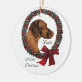 Vizsla kerstcadeautjes keramisch ornament (Links)