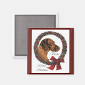 Vizsla kerstcadeautjes magneet (Voorkant / Achterkant)