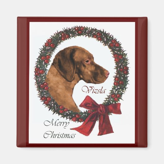 Vizsla kerstcadeautjes magneet (Voorkant)