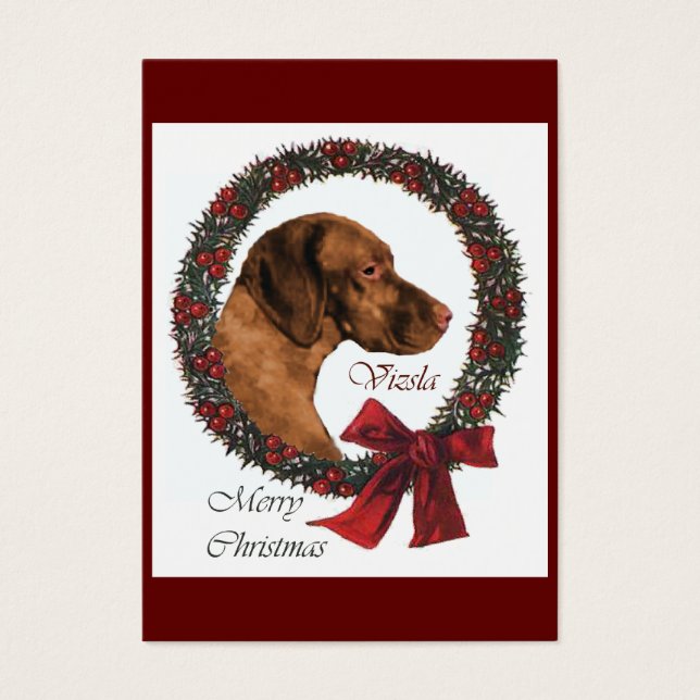Vizsla kerstcadeautjes visitekaartje (Voorkant)
