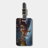 Vizsla Kerstfeest Seizoen Bagagelabel (Voorkant verticaal)