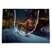 Vizsla Kerstfeest Seizoen Groot Cadeauzakje (Voorkant)