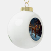 Vizsla Kerstfeest Seizoen Keramische Bal Ornament (Links)