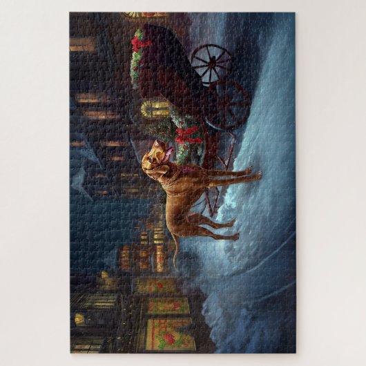 Vizsla Kerstfeest Seizoen Legpuzzel (Verticaal)