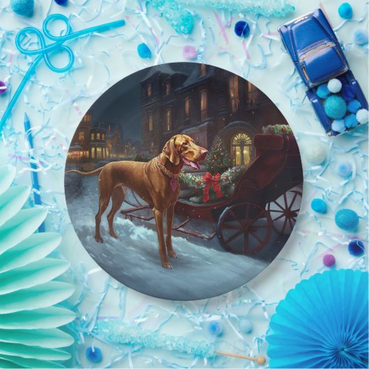 Vizsla Kerstfeest Seizoen Papieren Bordje (Feest)