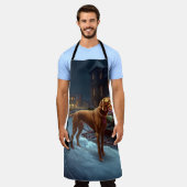 Vizsla Kerstfeest Seizoen Schort (Gedragen)