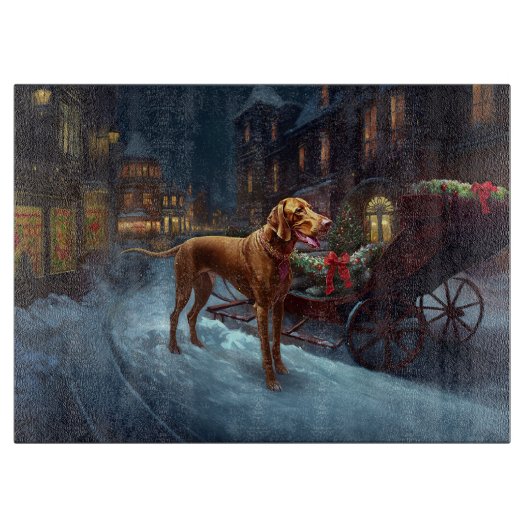 Vizsla Kerstfeest Seizoen Snijplank (Voorkant)