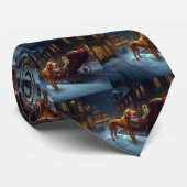 Vizsla Kerstfeest Seizoen Stropdas (Opgerold)