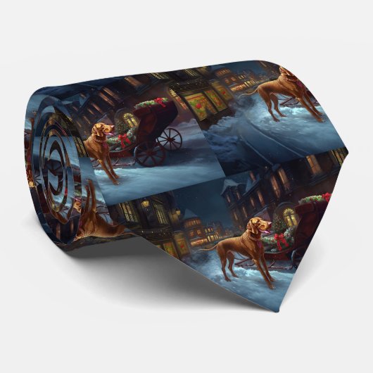 Vizsla Kerstfeest Seizoen Stropdas (Opgerold)