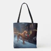 Vizsla Kerstfeest Seizoen Tote Bag (Achterkant)