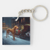 Vizsla kerstfeest  sleutelhanger (Achterkant)