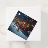 Vizsla kerstfeestseizoen bedankjes labels (In situ)