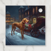 Vizsla kerstfeestseizoen bedankjes labels (Achterkant)