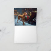 Vizsla kerstfeestseizoen kaart (Binnen)