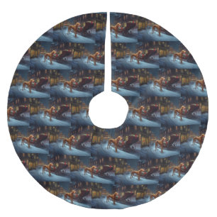 Vizsla kerstfeestseizoen kerstboom rok