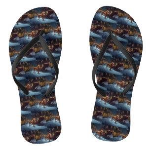 Vizsla kerstfeestseizoen teenslippers