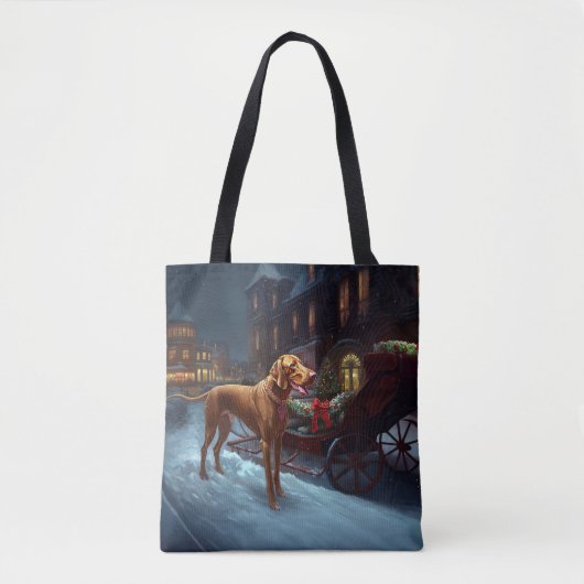 Vizsla kerstfeestseizoen tote bag (Voorkant)