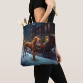 Vizsla kerstfeestseizoen tote bag (Dichtbij)