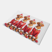 Vizsla Kerstjurk Kerstman Hoed Deurmat (Schuin)