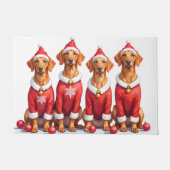 Vizsla Kerstjurk Kerstman Hoed Deurmat (Voorkant)