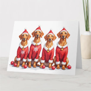 Vizsla Kerstjurk Kerstman Hoed Kaart