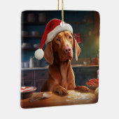 Vizsla Kerstkoekjes Feestelijke vakantie Keramisch Ornament (Rechts)